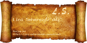 Lini Seherezádé névjegykártya